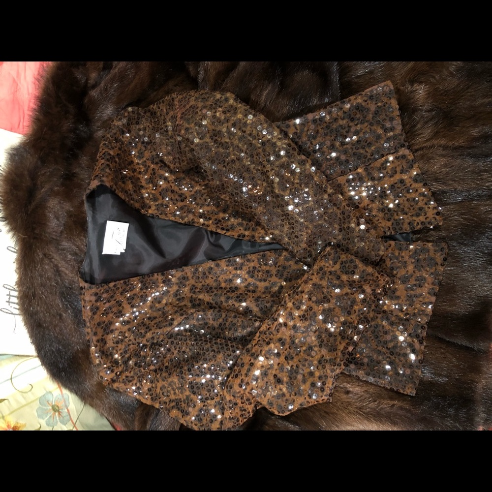 Leopard print sequin jacket
